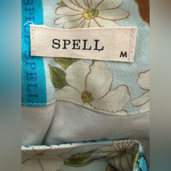 Spell Maddelena Wrap Skirt in Limoncello Print, Size Medium - Picture 9 of 11